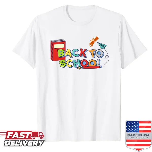 Art supplies design on Back To School shirt for students.