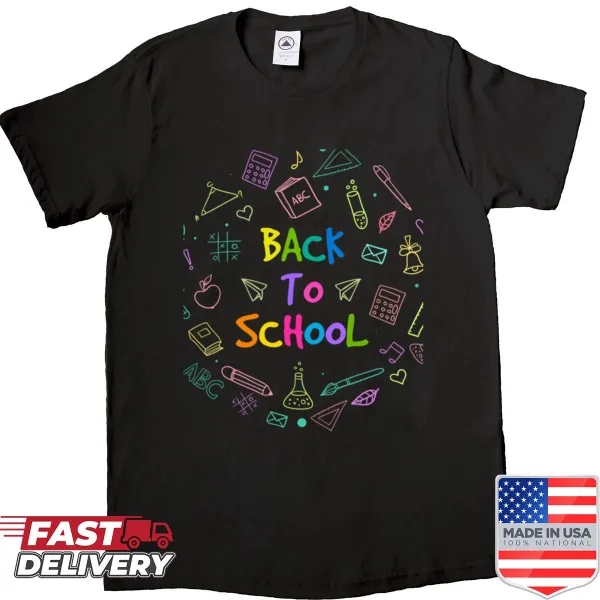 Chalk doodle design shirt for back to school