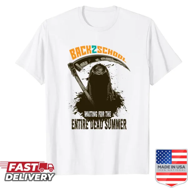 Dark humor back to school shirt with playful graphics