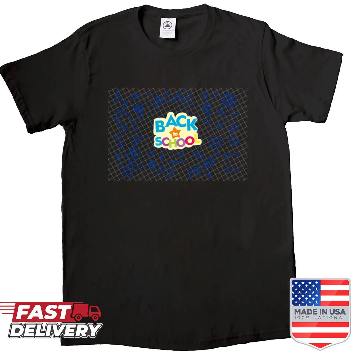 Playful typography on a back-to-school themed shirt celebrating education