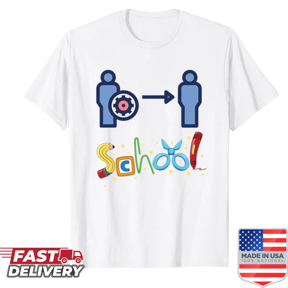 Funny art back to school shirt with clever graphics