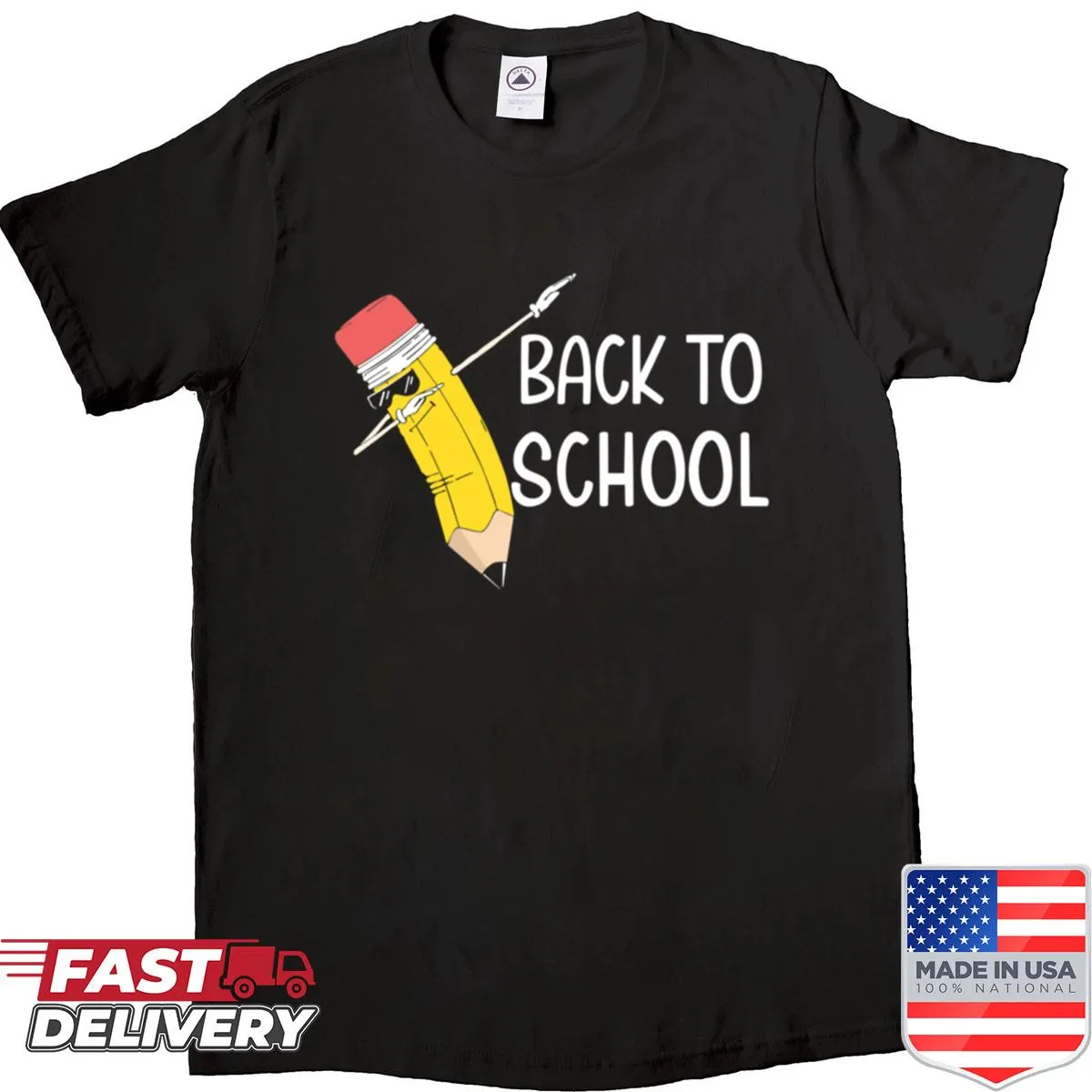 Funny pencil-themed shirt with cartoon graphic