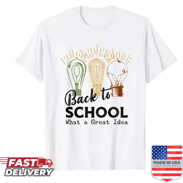 Illustrated light bulb shirt for students