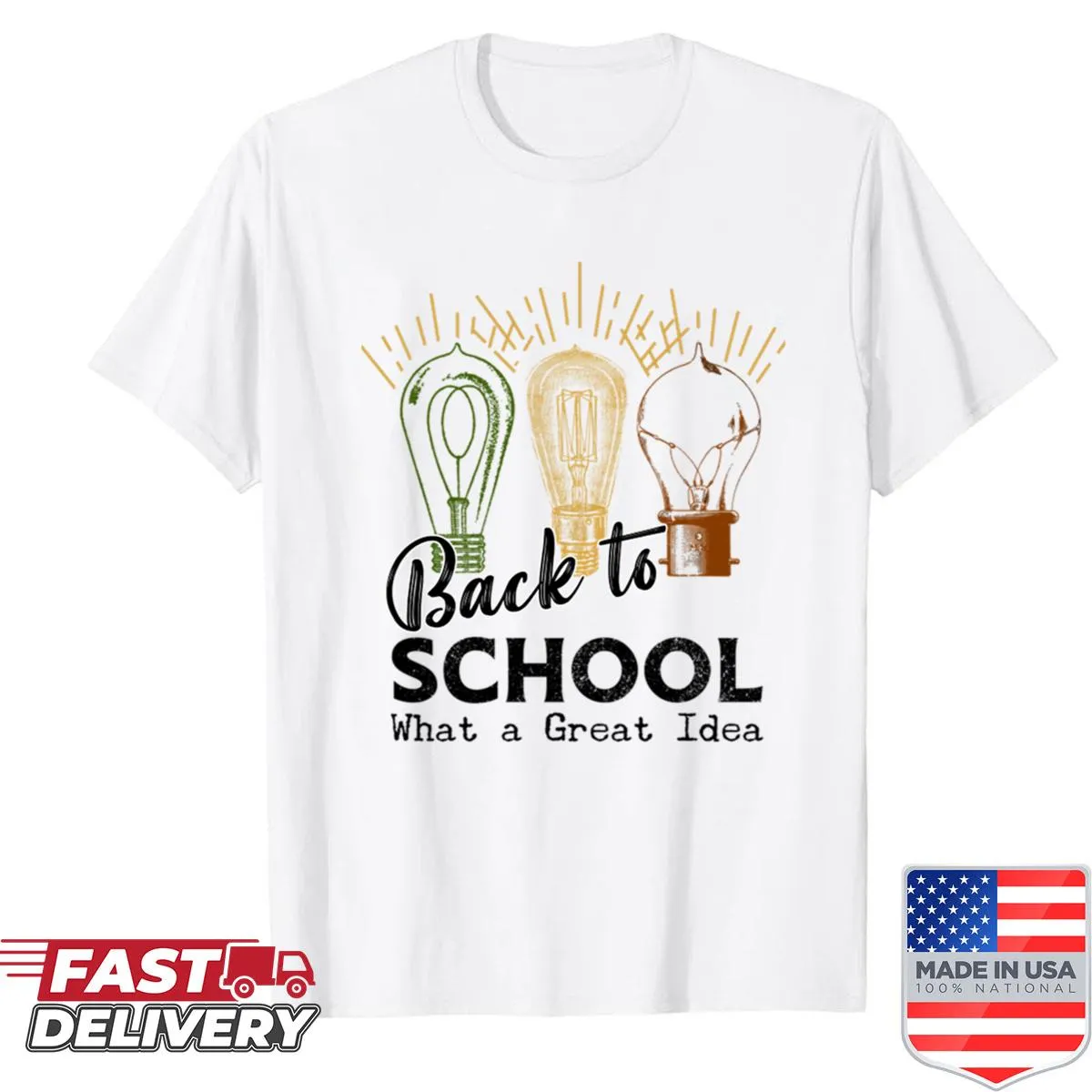 Illustrated light bulb shirt for students