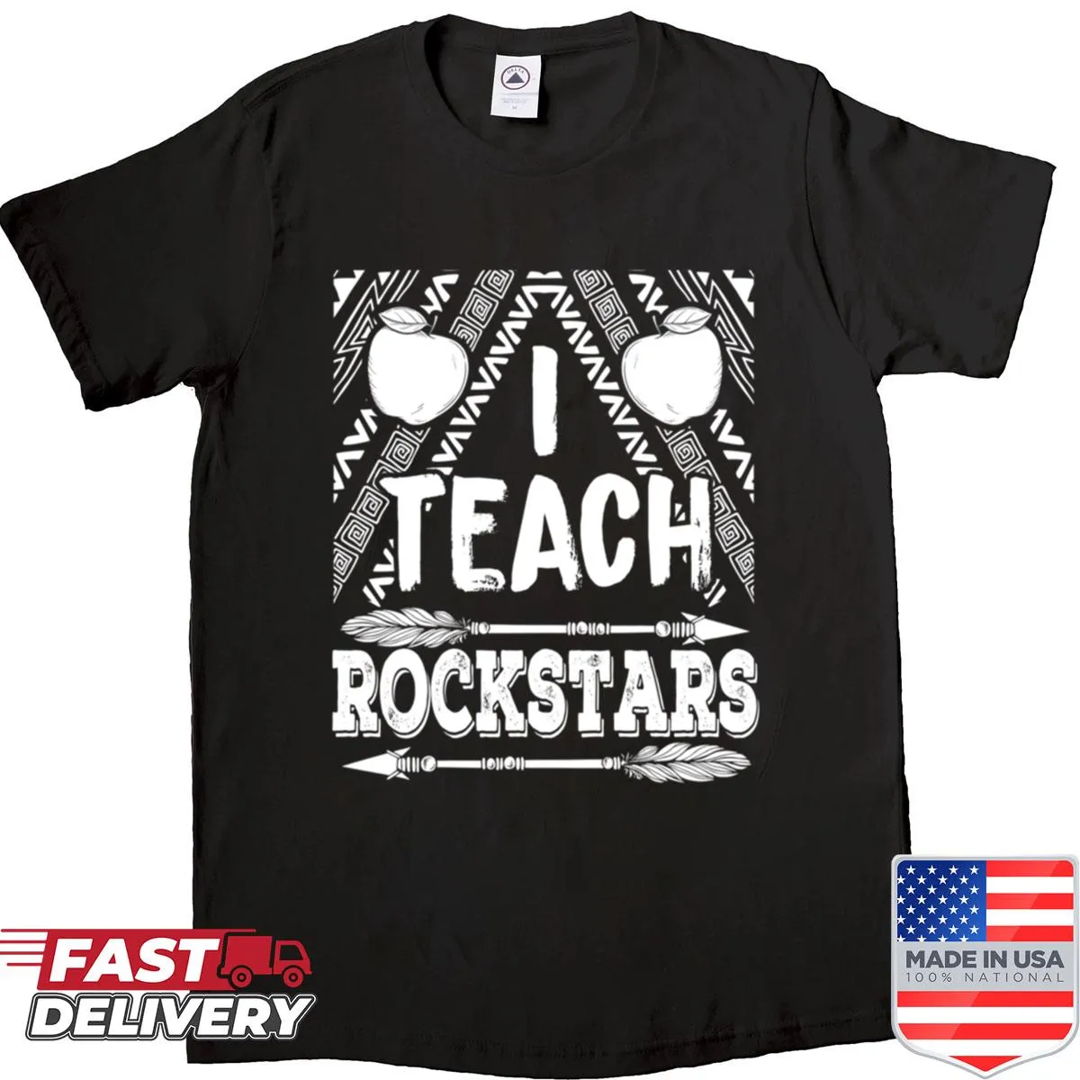 Oversized shirt for teachers with 'I Teach Rockstars' design