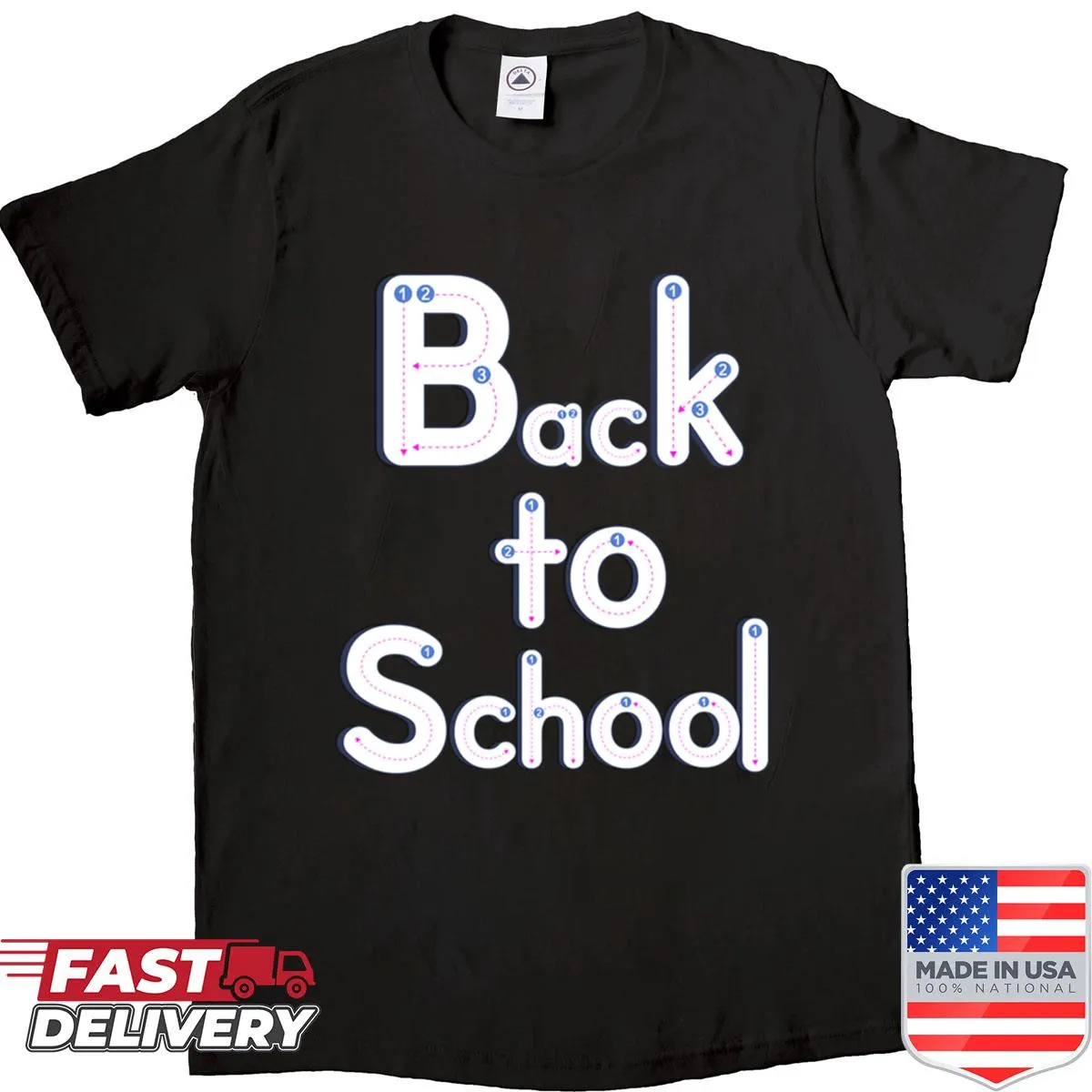 Oversized shirt with a humorous back to school message.