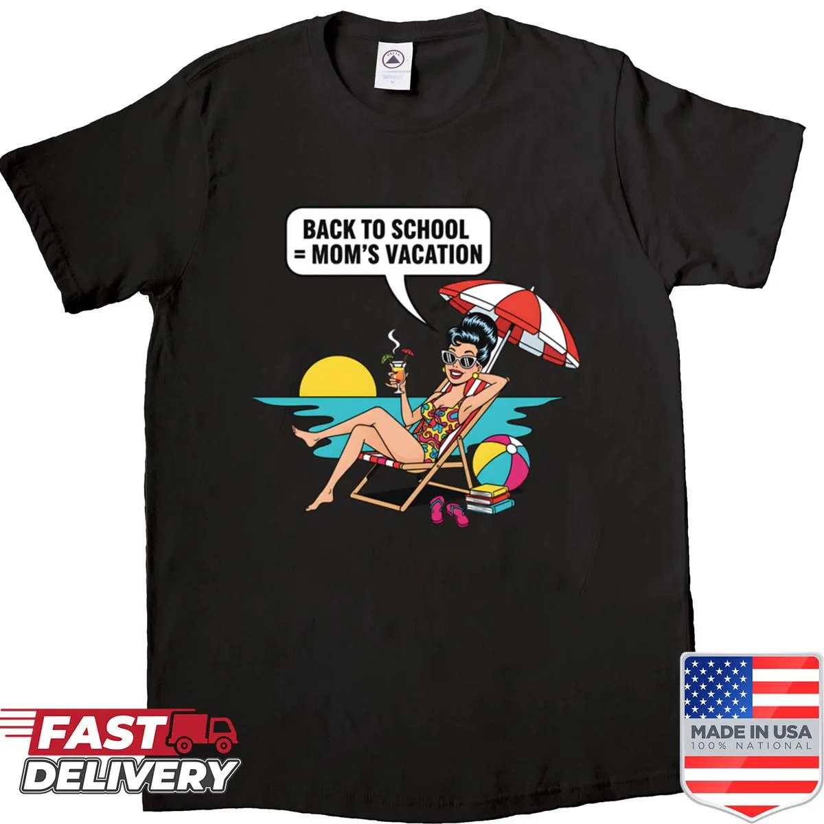 Funny retro shirt for moms celebrating back to school