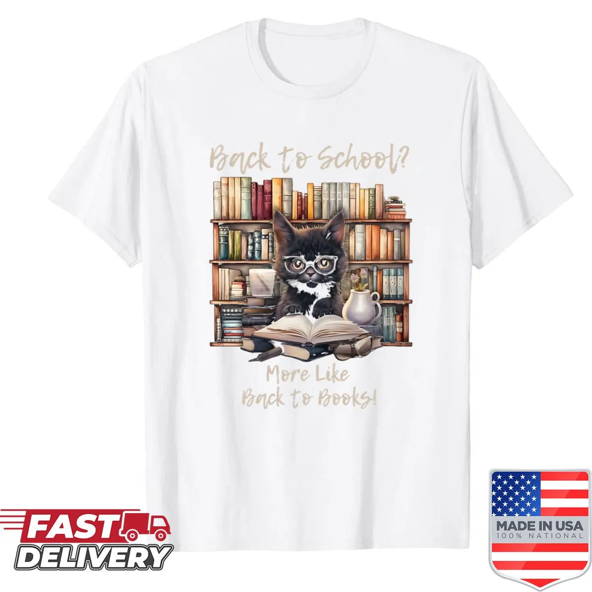 Humorous Back to School shirt with witty text about books