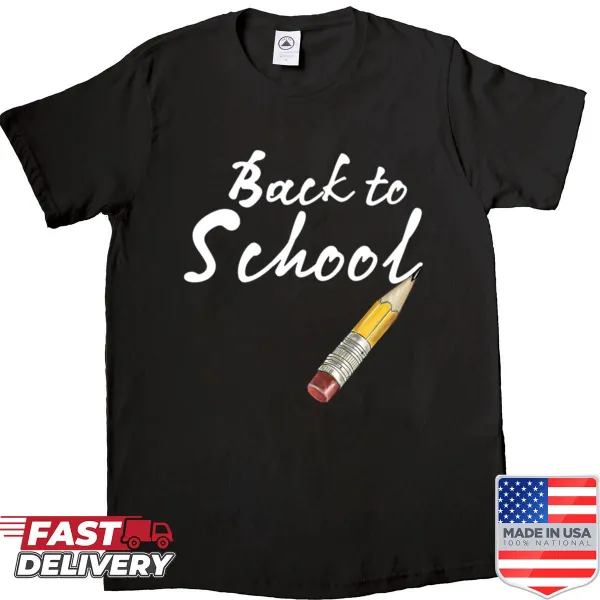 Illustrated pen design on a back-to-school themed shirt