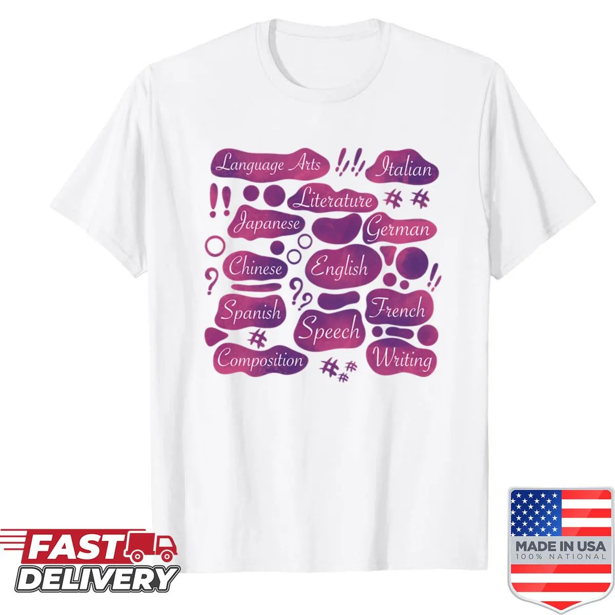Oversized shirt featuring a playful design of school subjects