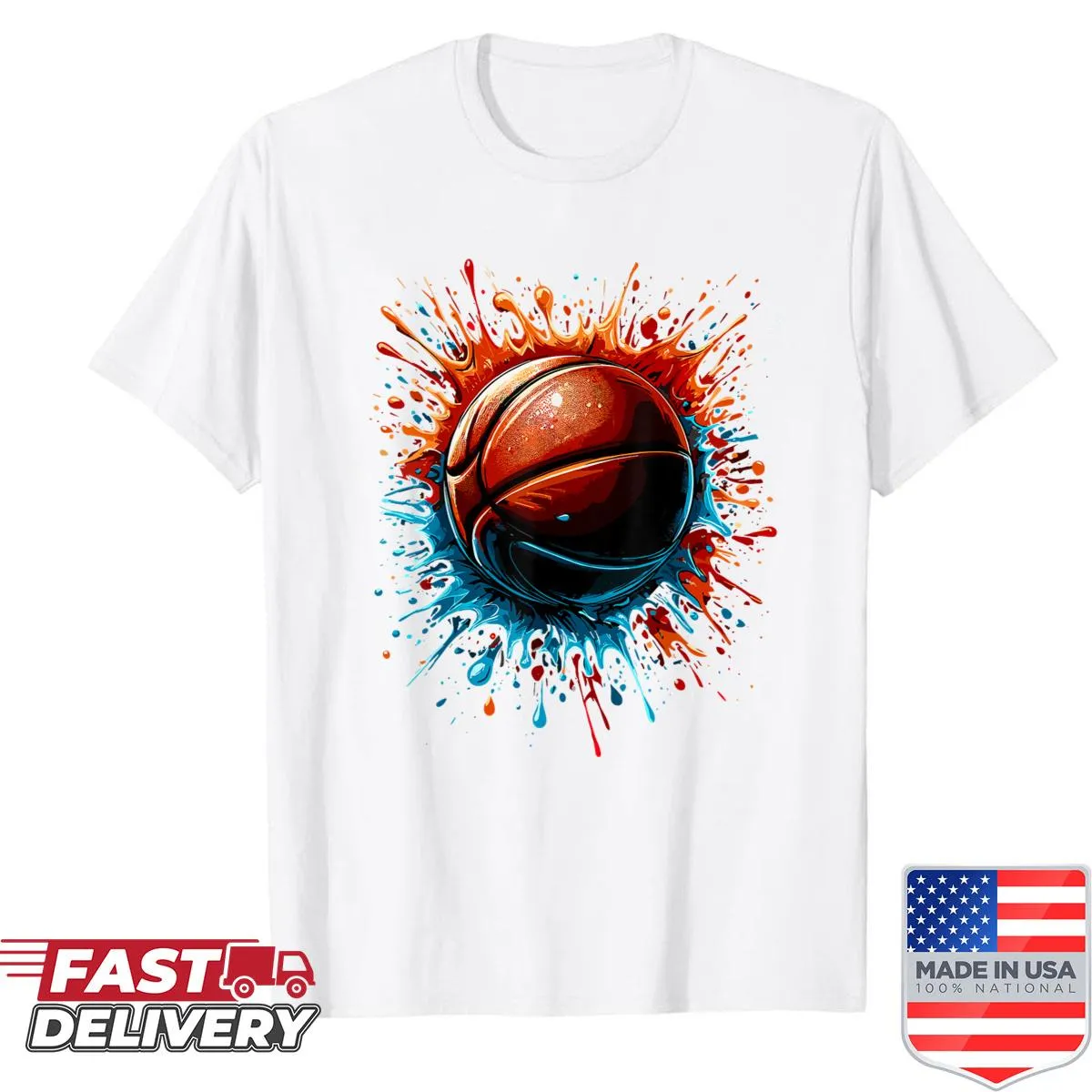 Funny basketball t-shirt with the phrase Basketball Splash Baller