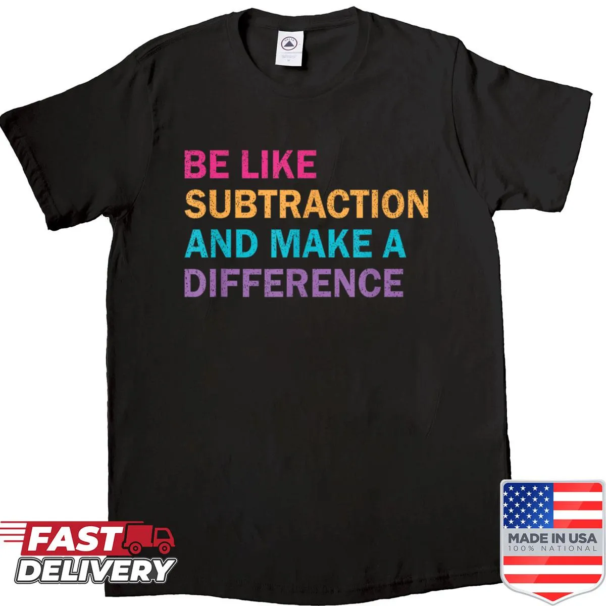 Funny math teacher shirt with clever subtraction pun