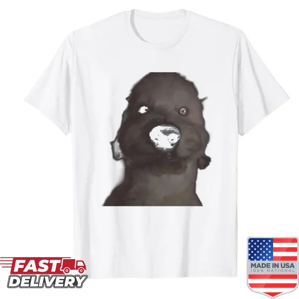 Whimsical shirt featuring a cartoon dog named Brian