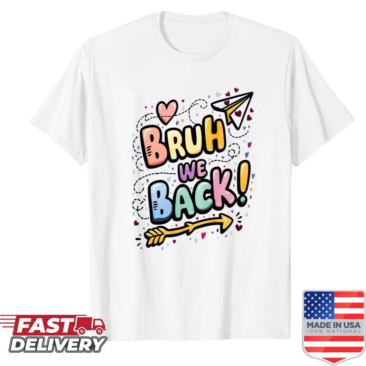 Pastel goth aesthetic shirt with 'Bruh We Back' text