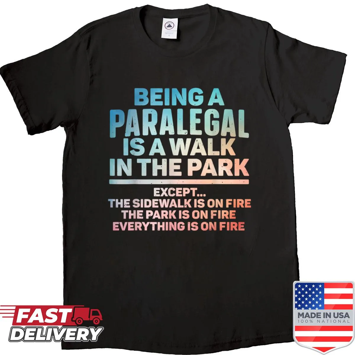 Illustrated paralegal graphic t-shirt for legal professionals
