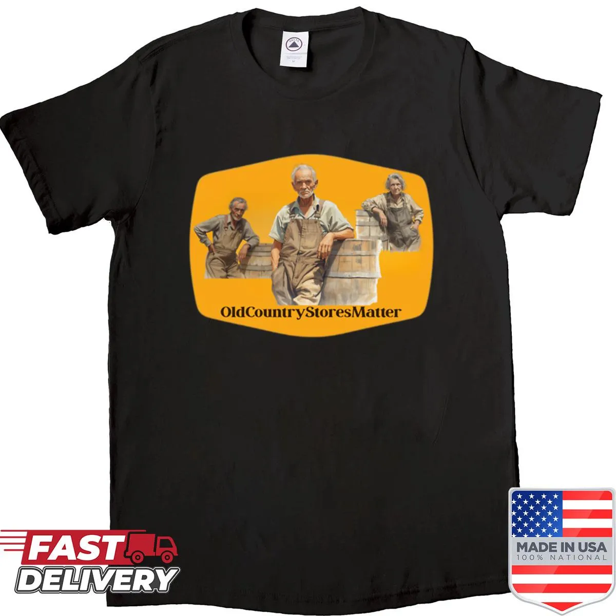 T-shirt celebrating the significance of old country stores like Cracker Barrel.