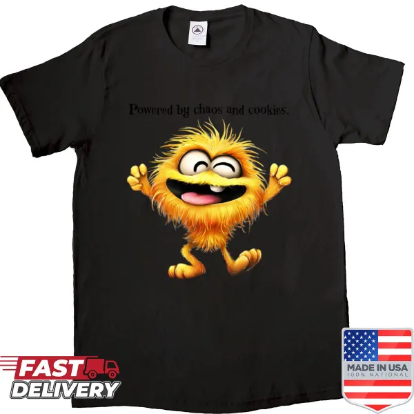 Cute cartoon furry yellow monster t-shirt.