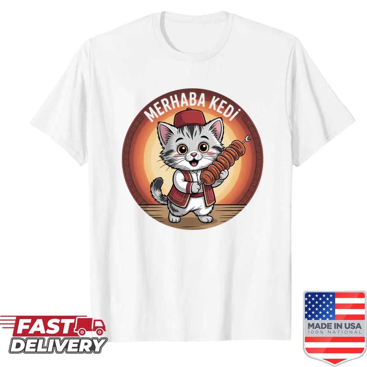 Adorable shirt featuring a cute Turkish kitten illustration