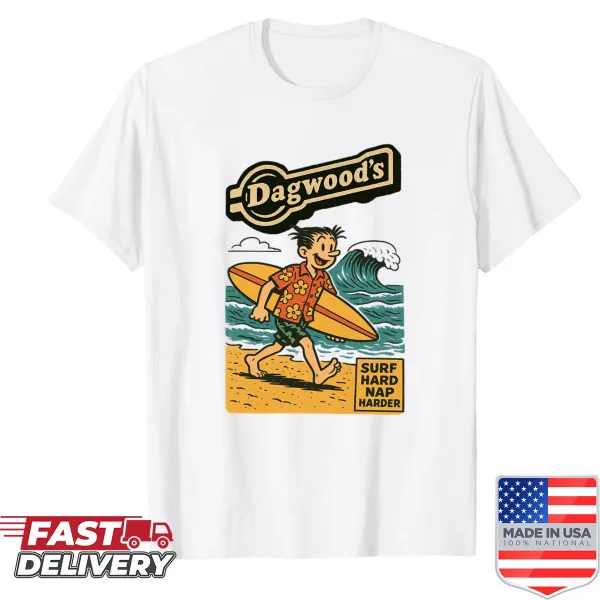 Funny surfing and napping humor shirt with playful typography