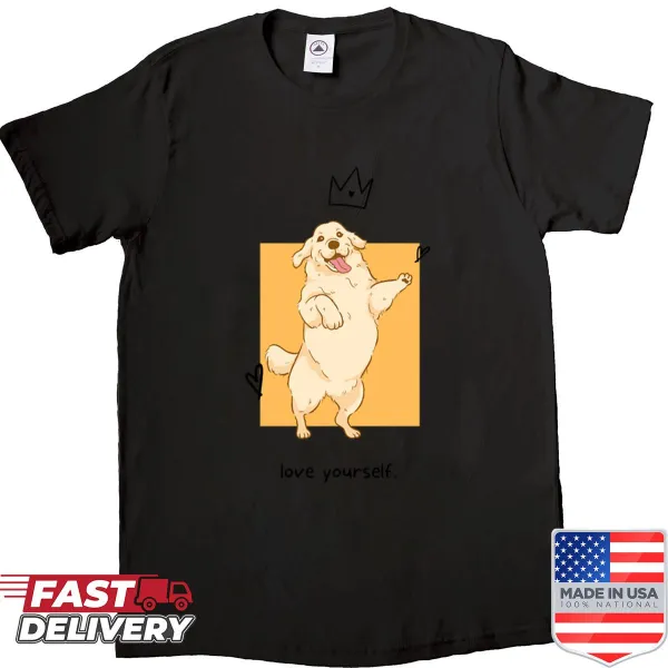 T-shirt expressing love for dogs with simple typography