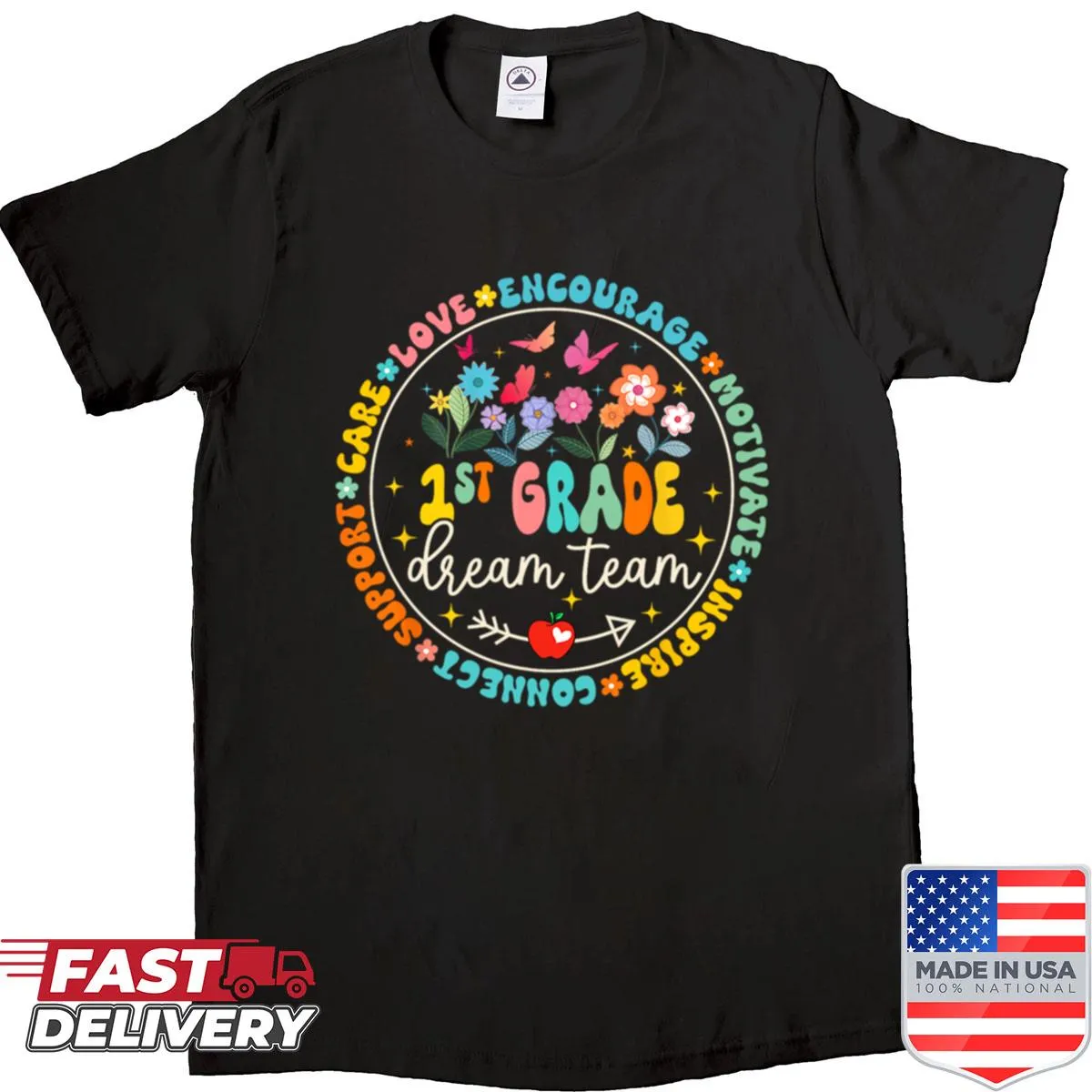Retro T-shirt celebrating first grade dream team