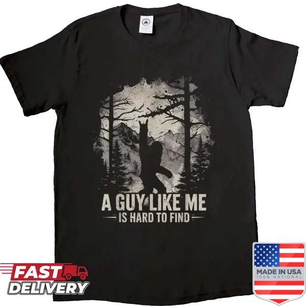 Bigfoot t-shirt featuring humorous typography about Sasquatch.