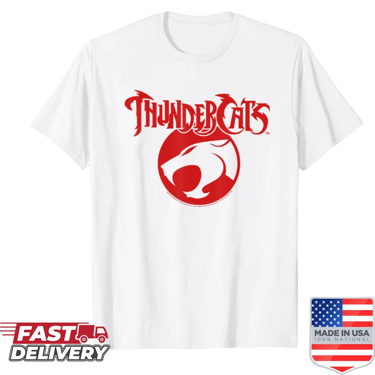 Vintage thunder logo shirt in cartoon anime style