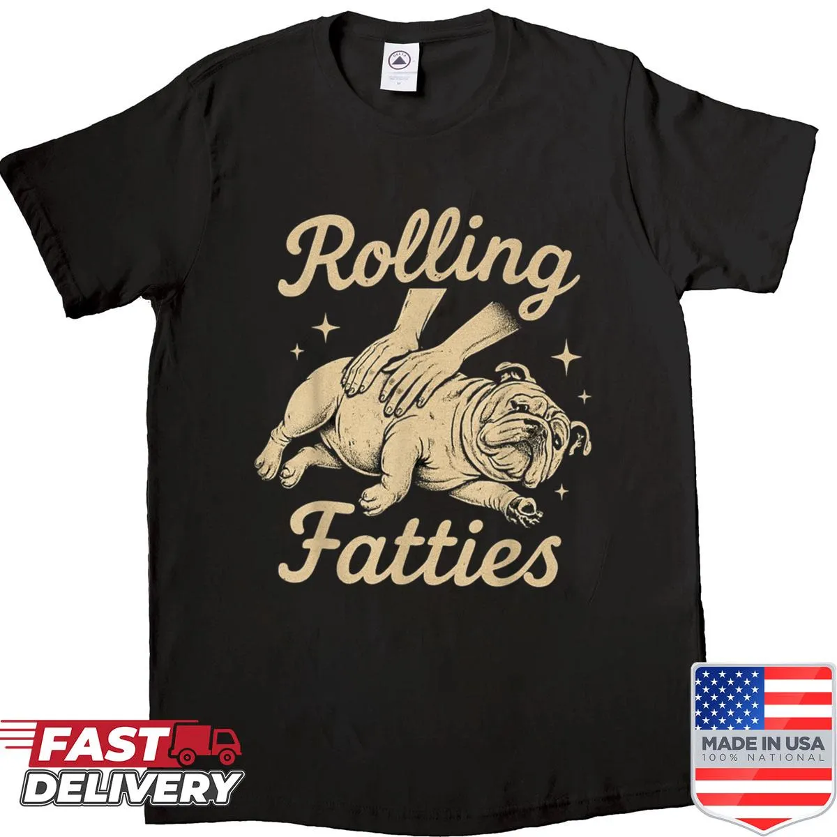 Cartoon English bulldog graphic for dog lovers