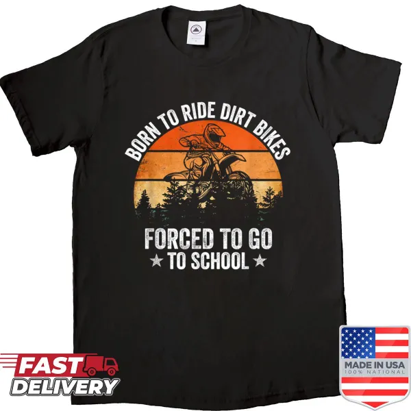 Dirt bike illustration shirt designed for young motocross enthusiasts