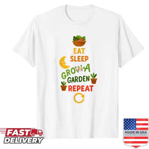Shirt with humorous gaming and gardening theme