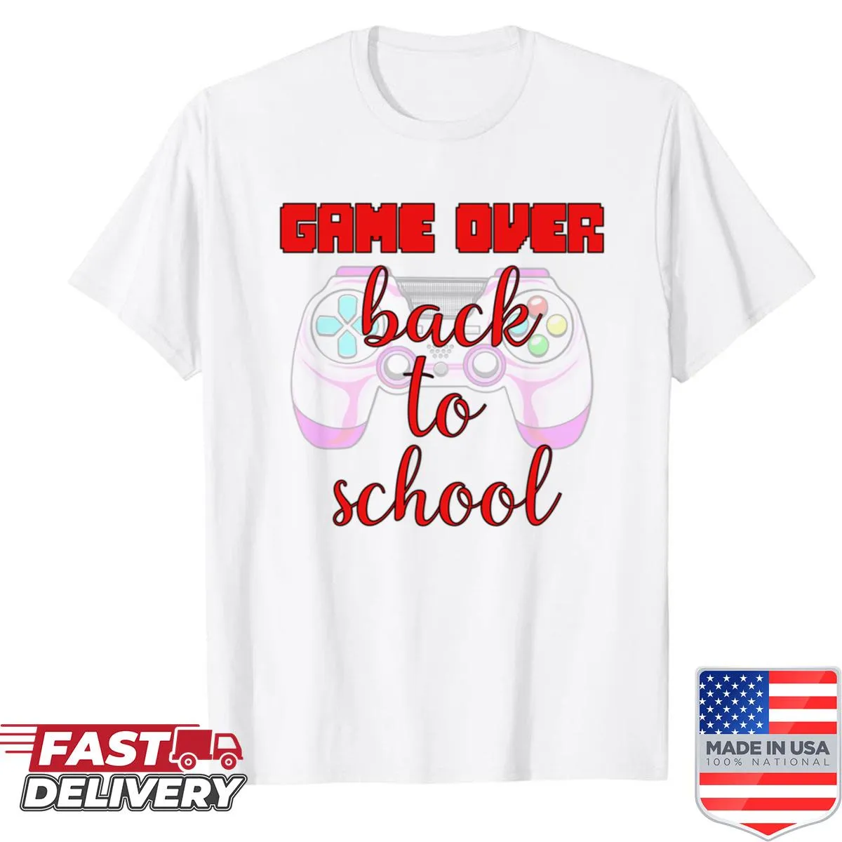 Shirt with humorous 'Game Over' graphic for teachers and students
