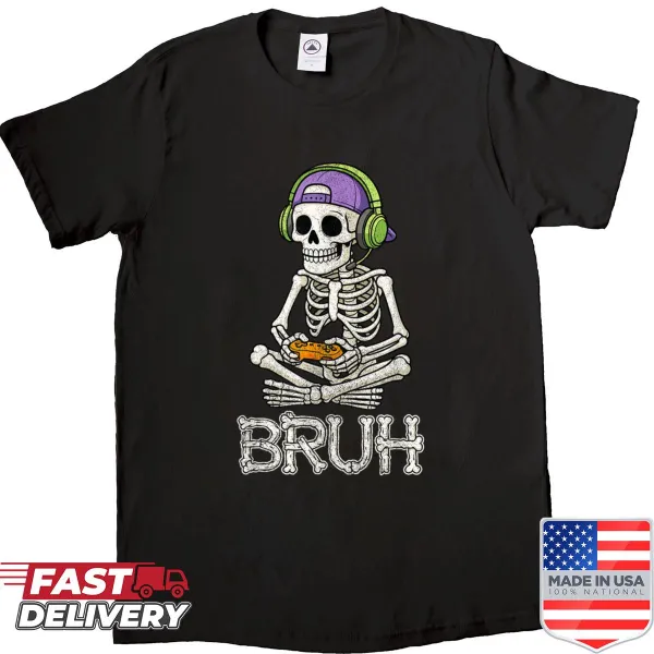 Gamer Skeleton T-shirt with humorous gaming design