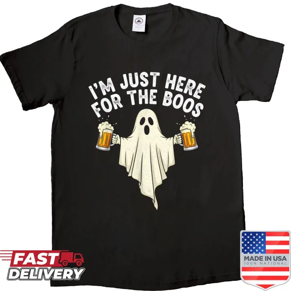Funny Halloween t-shirt saying I'm Just Here For The Boos