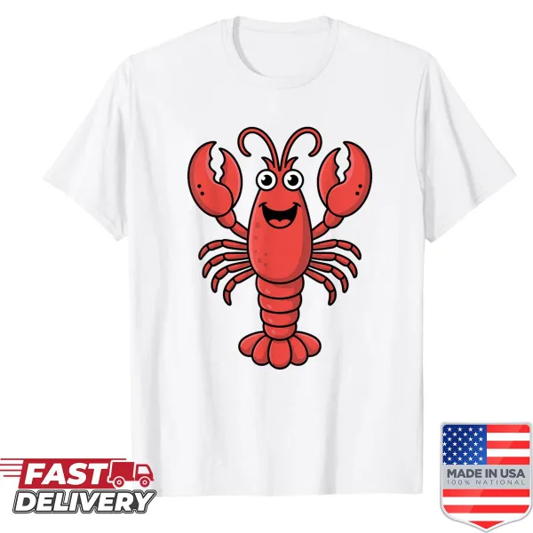Illustrated lobster shirt featuring fun lobster-themed artwork for all ages