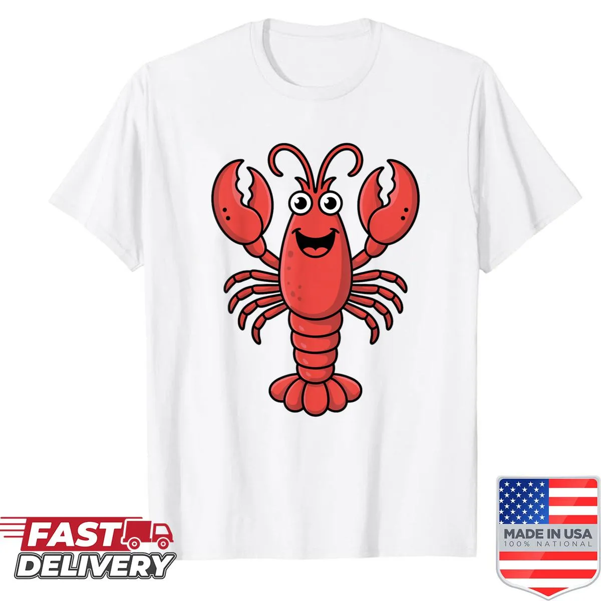 Illustrated lobster shirt featuring fun lobster-themed artwork for all ages