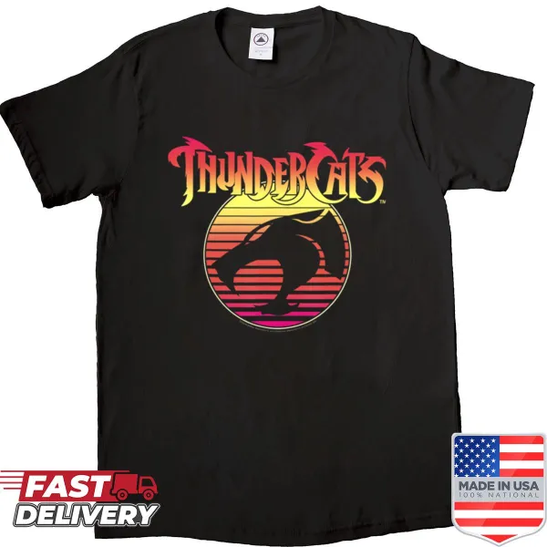 Cartoon thunder logo shirt inspired by vintage manga style