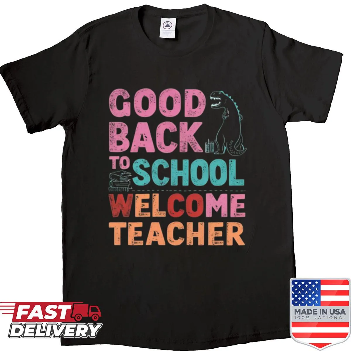 Oversized shirt with a welcoming message for teachers