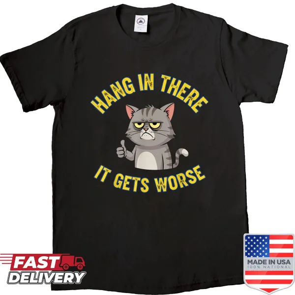 Funny cat meme shirt for boys with humorous quote