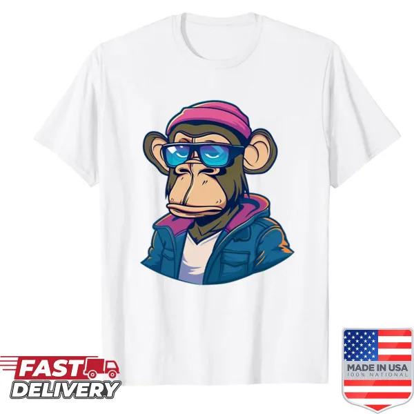 Playful monkey graphic T-shirt with a fun design