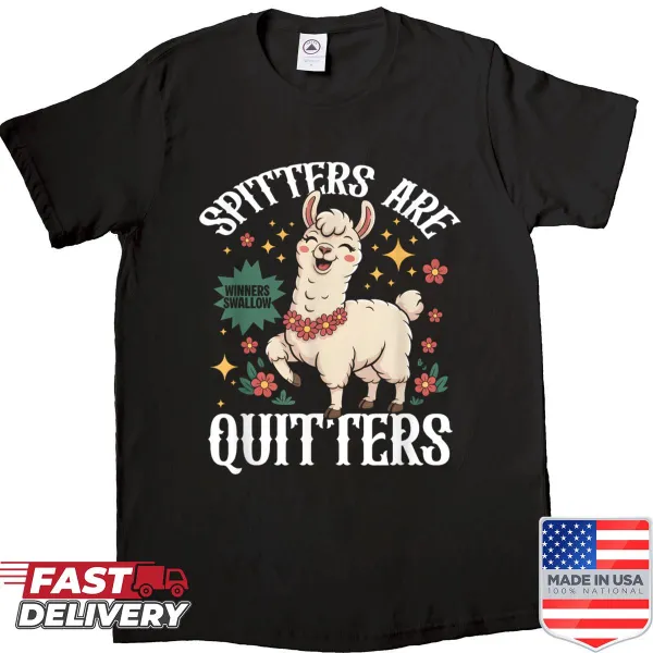 Sarcastic text on a shirt about humor and commitment