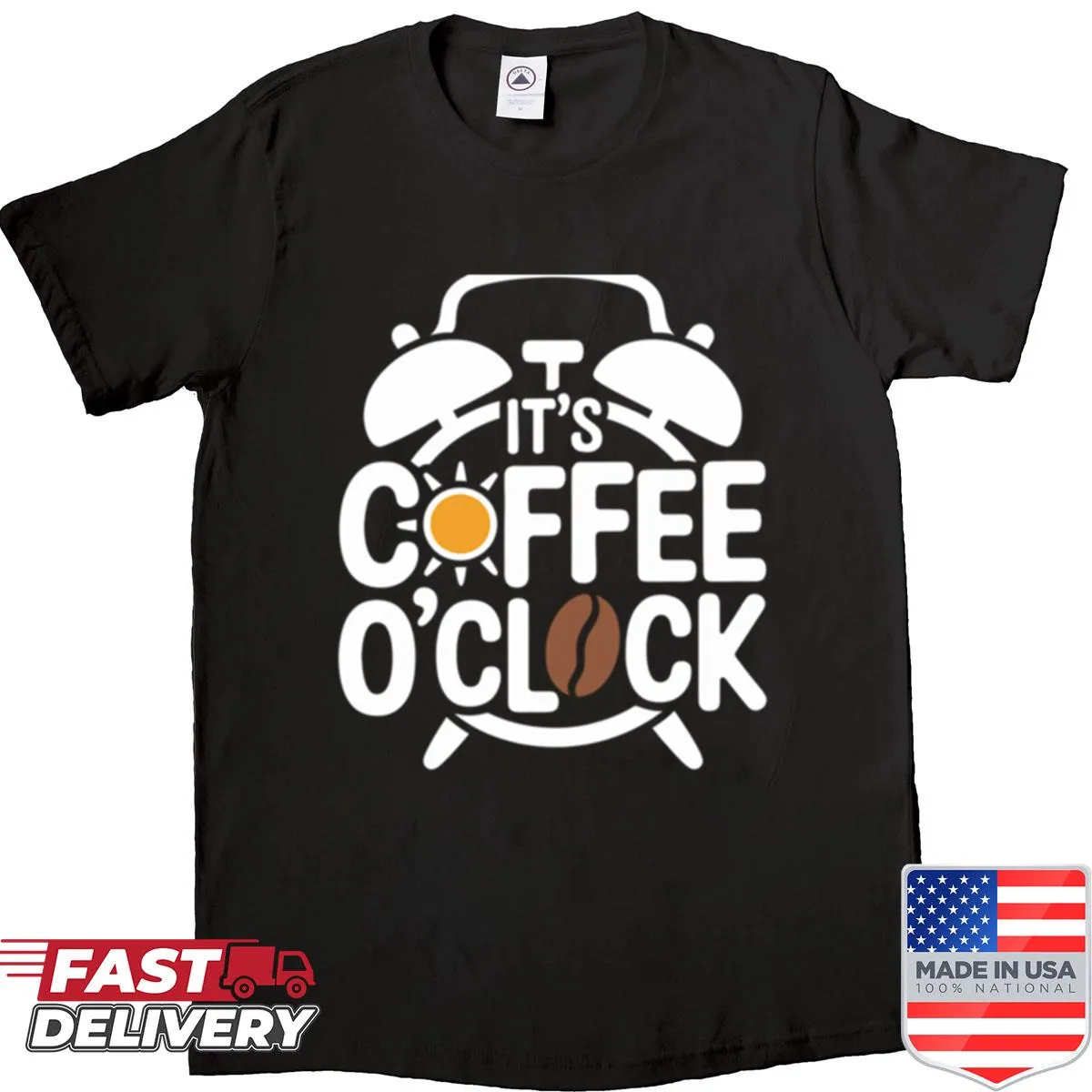 Coffee o'clock shirt with clear typography