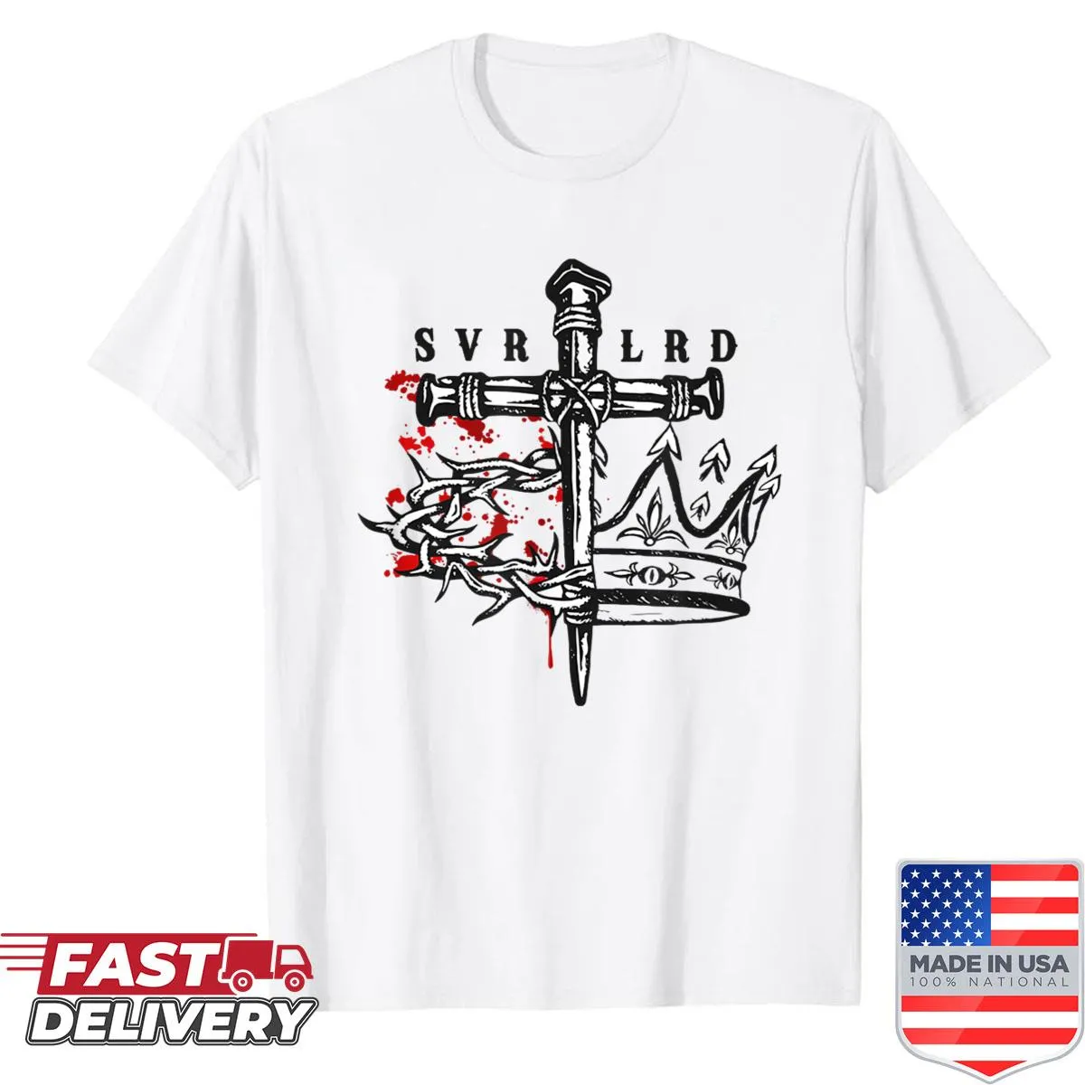 Faith-inspired shirt with 'Jesus Is Lord' graphic