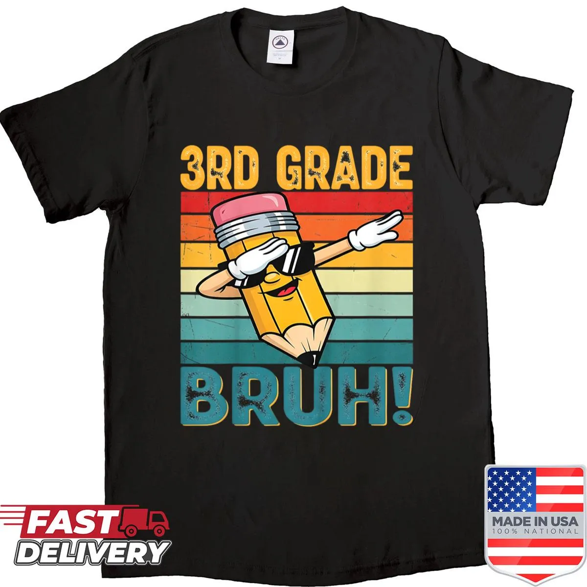 Funny shirt for kids with a dab graphic and pencil design