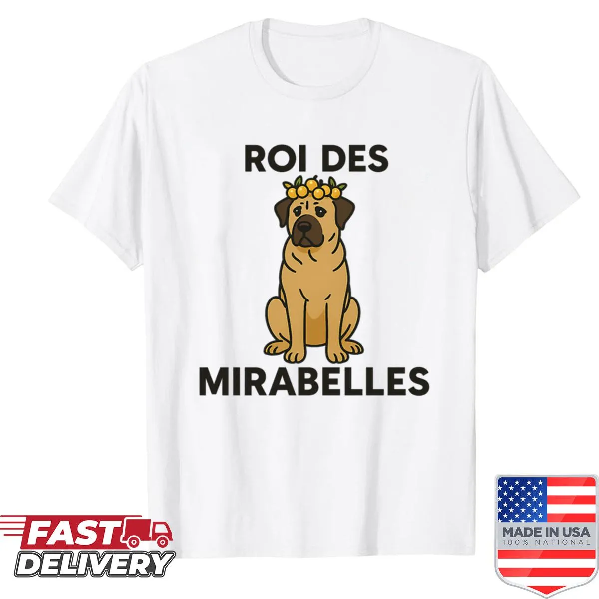 Charming illustration of mirabelle plums on a T-shirt