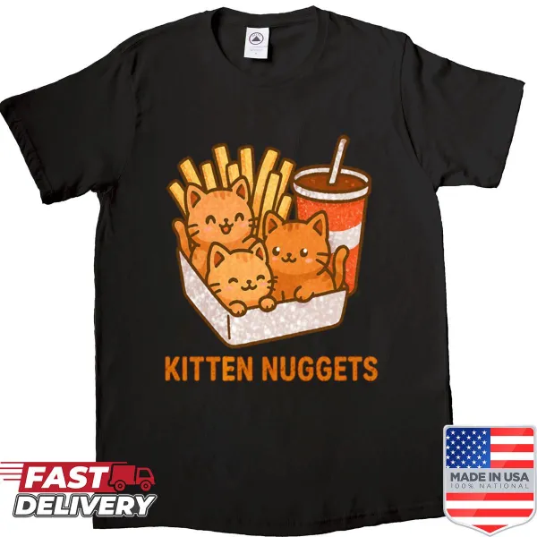 Cartoon kittens graphic on a playful shirt