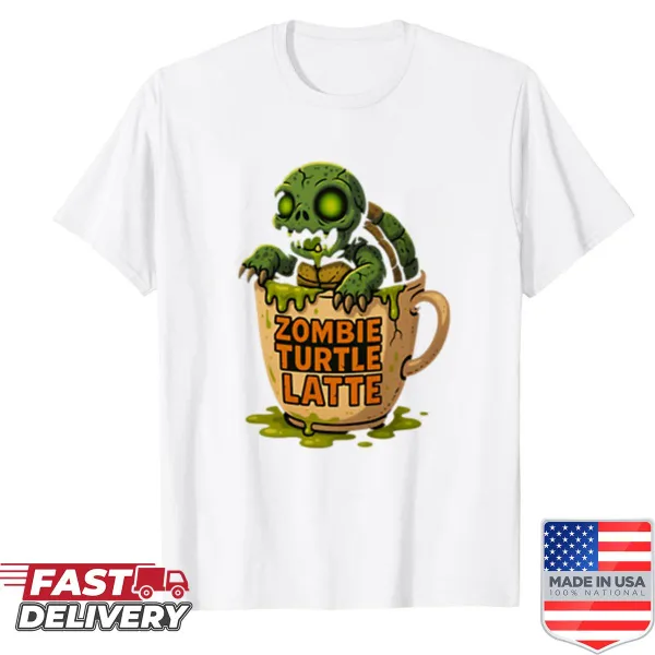 Shirt featuring a graphic celebrating the last sip of latte