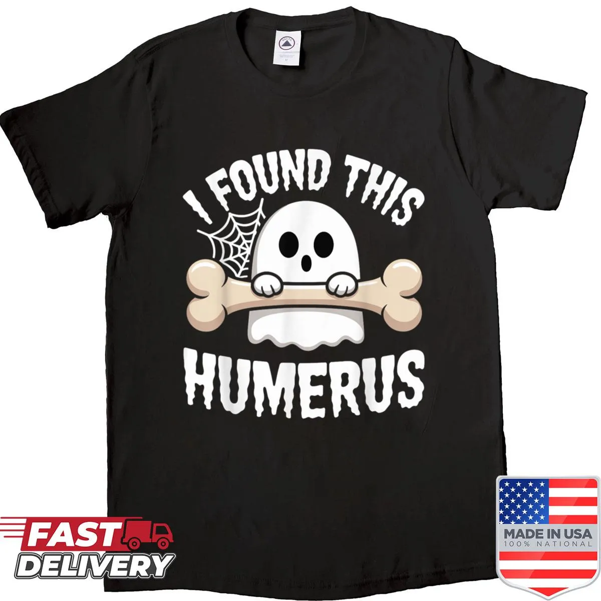 Playful typography graphic on a shirt