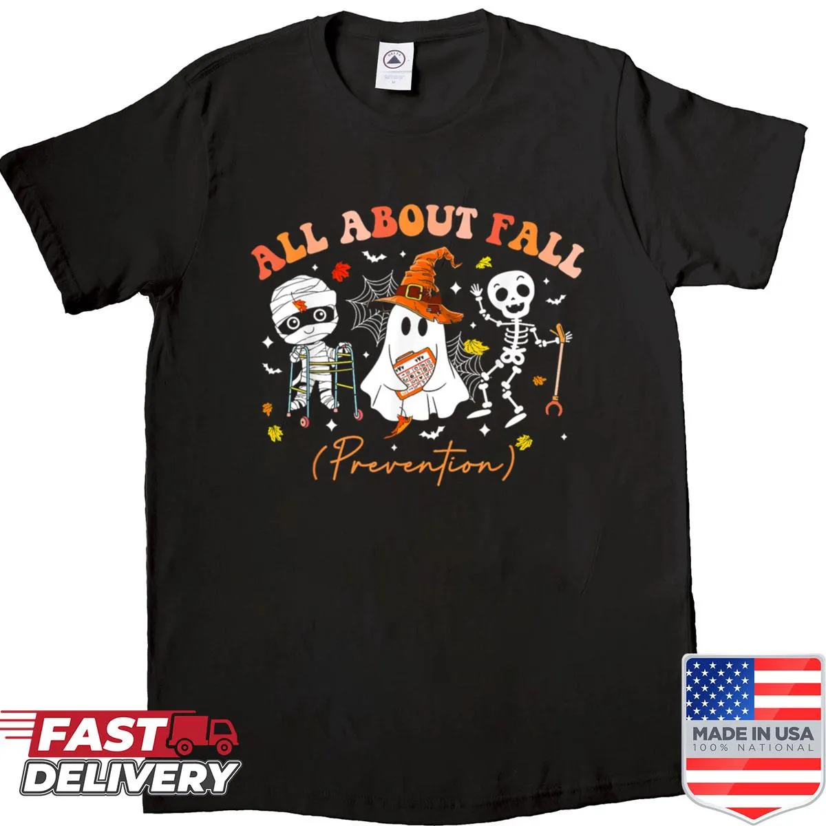 T-shirt highlighting fall prevention in nursing with engaging text