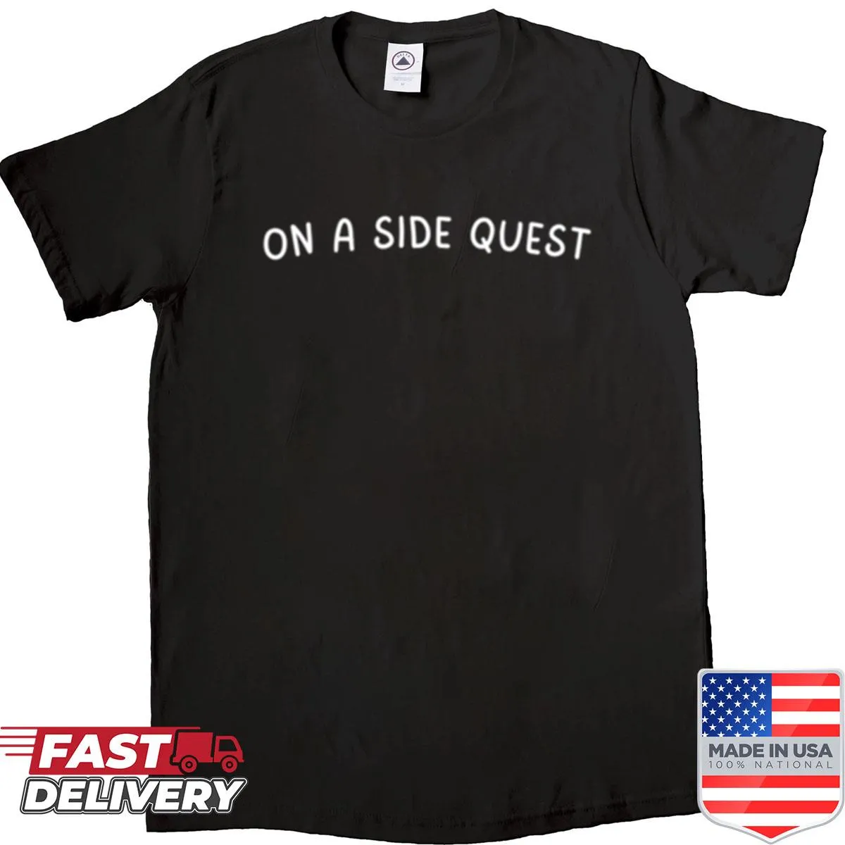Funny RPG shirt with 'On A Side Quest' text