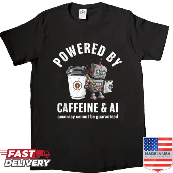 Funny coffee lover shirt with tech theme